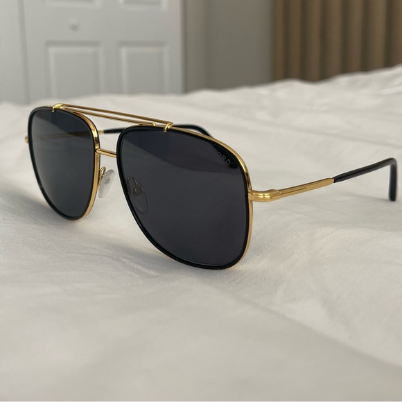 Tom Ford Gold and Black Sunglasses - Picture 2 of 4
